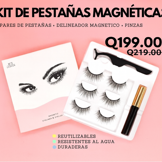 Pestañas Magnéticas Reutilizables con Delineador